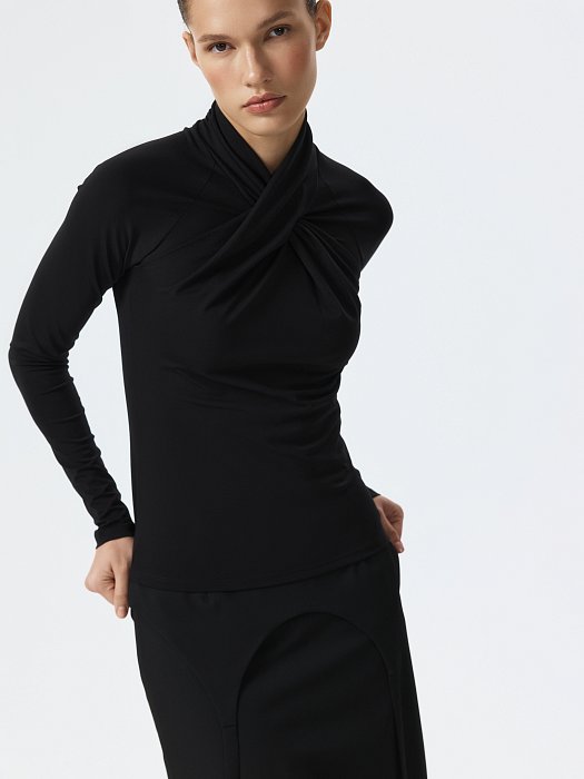 Лонгслив с горловиной на запах: фото №2
