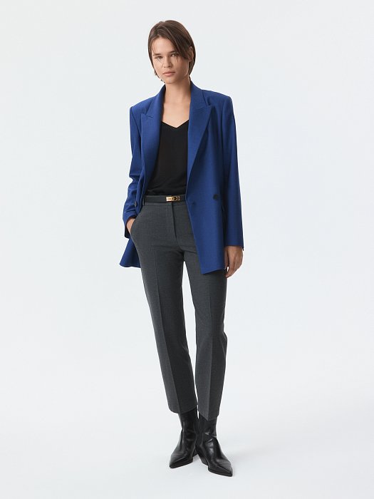 Двубортный удлиненный жакет (Р158): фото №3
